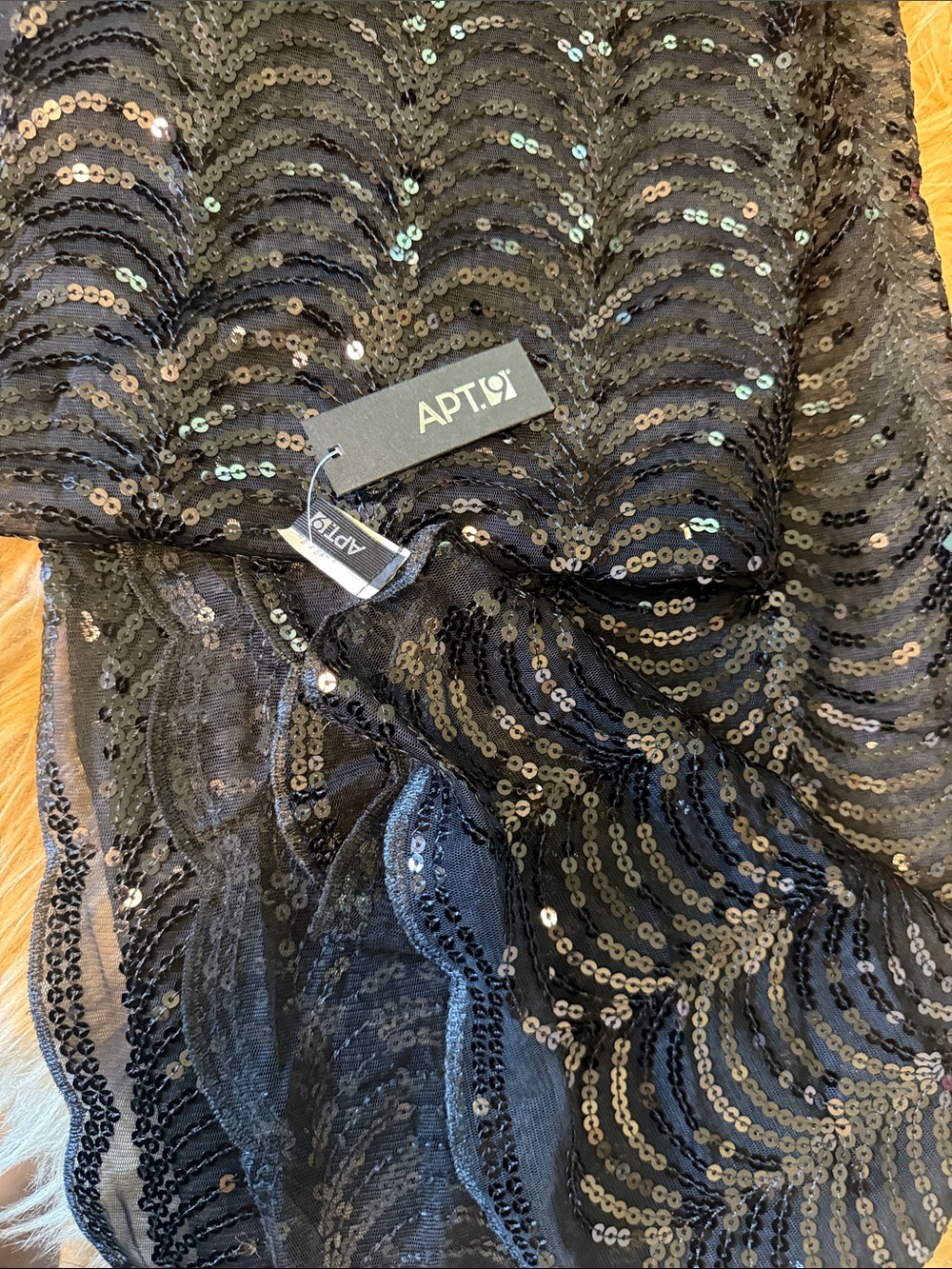Apt 9 Black Sequin Mesh Scarf